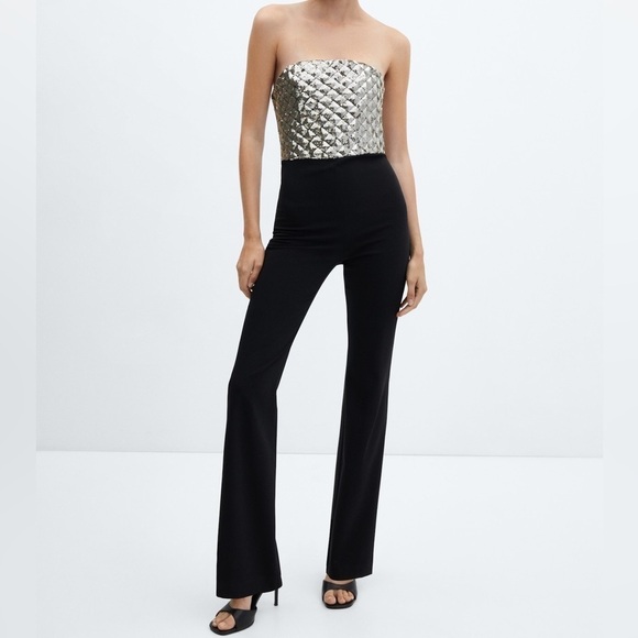 Mango Sequined Strapless Jumpsuit - Picture 2 of 12